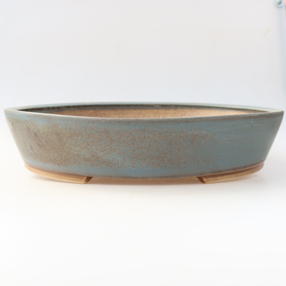 Keramische bonsaischaal 32 x 27,5 x 6,5 cm, kleur: blauw