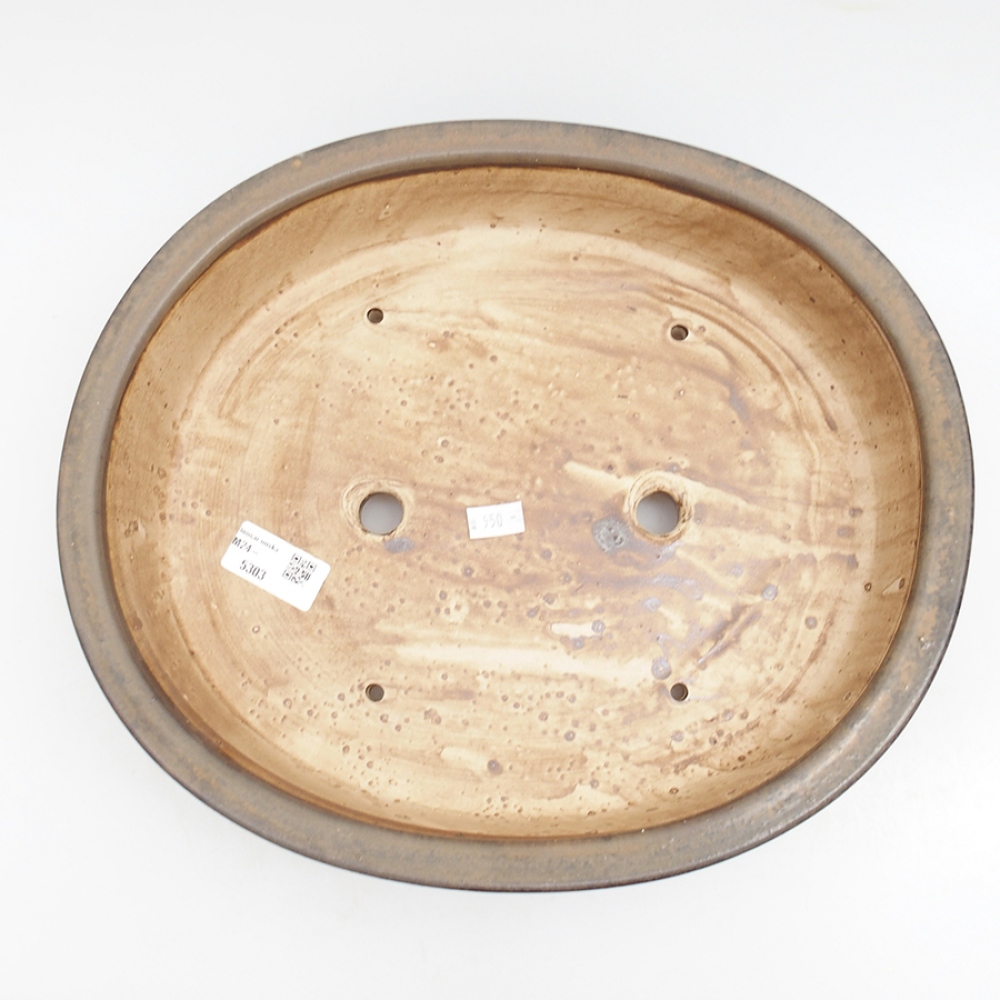 Bonsaischaal van keramiek 32,5 x 28,5 x 7,5 cm, bruin
