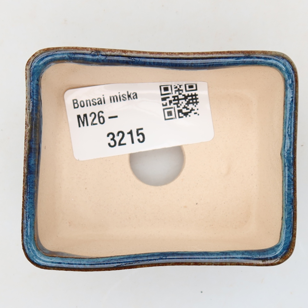 Keramische bonsaipot 6,5 x 5 x 3,5 cm, kleur: blauw