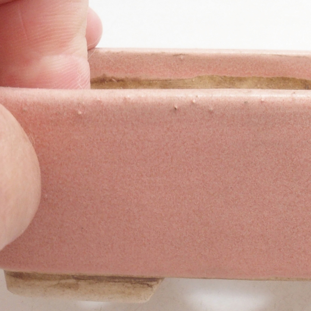 Bonsaischaal van keramiek 10 x 8,5 x 4 cm, bruin