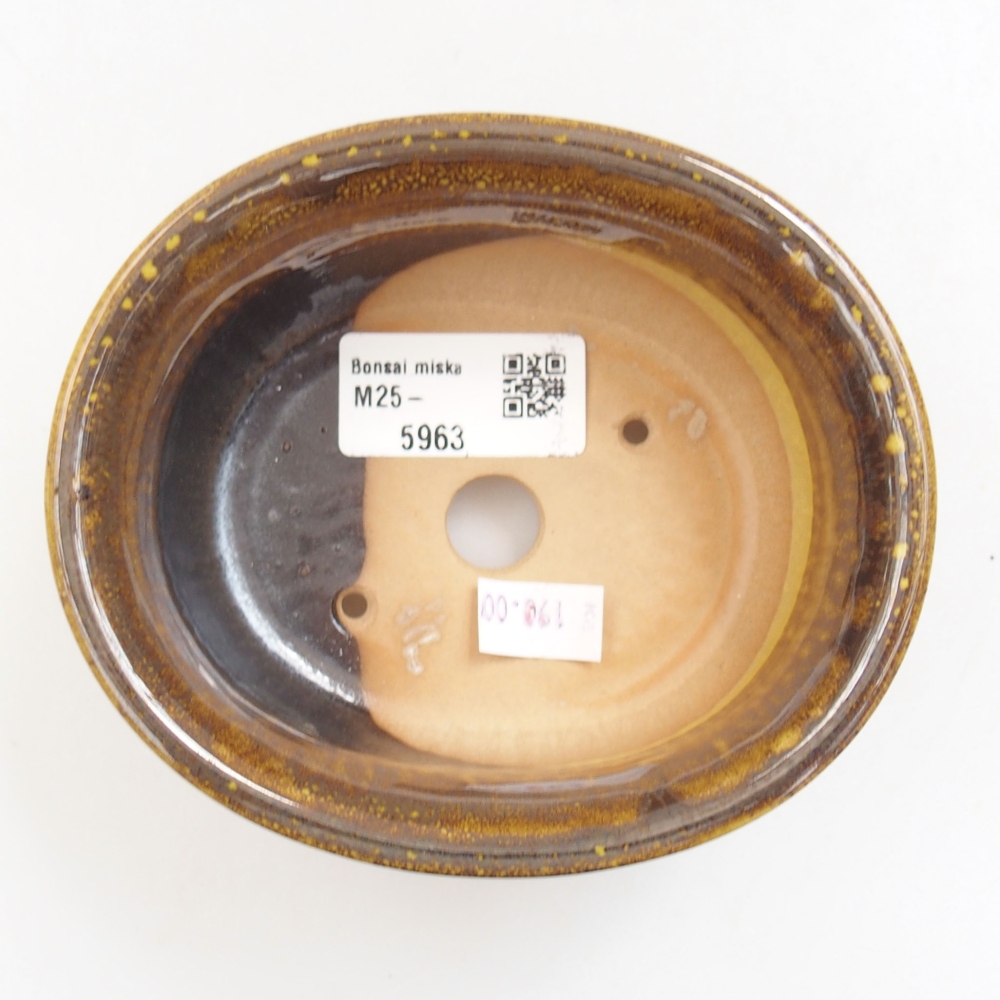 Bonsaischaal van keramiek 22 x 17 x 5 cm, groen