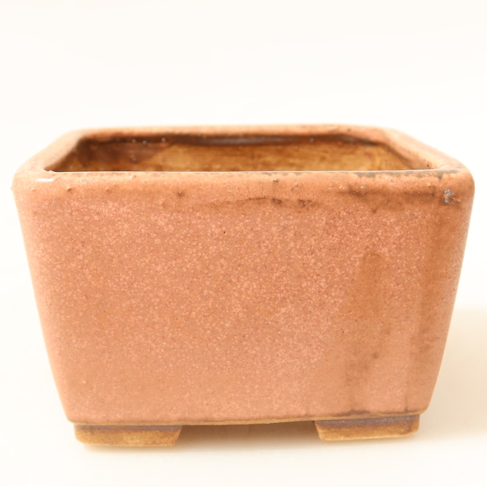 Bonsaischaal van keramiek 8,5 x 8,5 x 5,5 cm, roze
