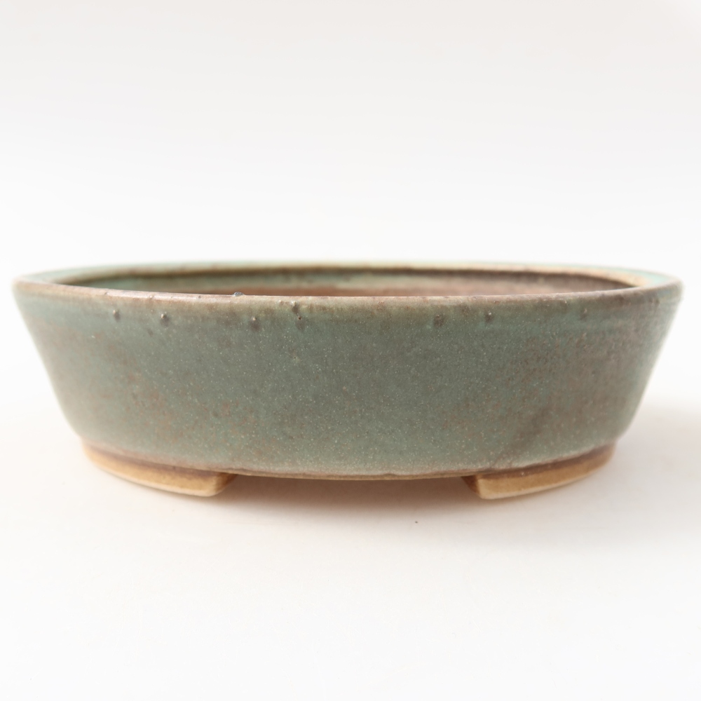 Bonsaischaal van keramiek 15 x 14 x 4 cm, groen