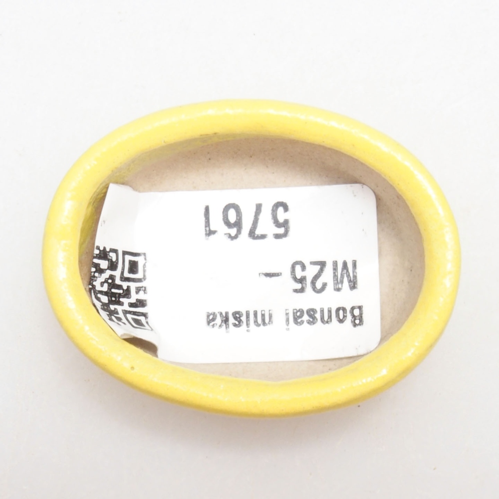 Bonsaischaaltje van keramiek 4 x 3 x 1,5 cm, geel