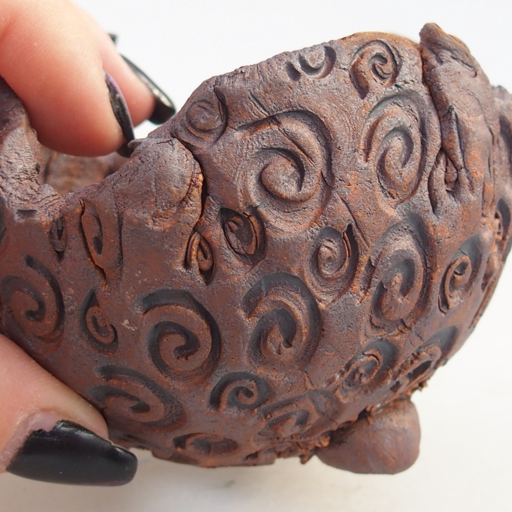 Keramisch Schelp 8 x 7,5 x 7 cm , kleur bruin