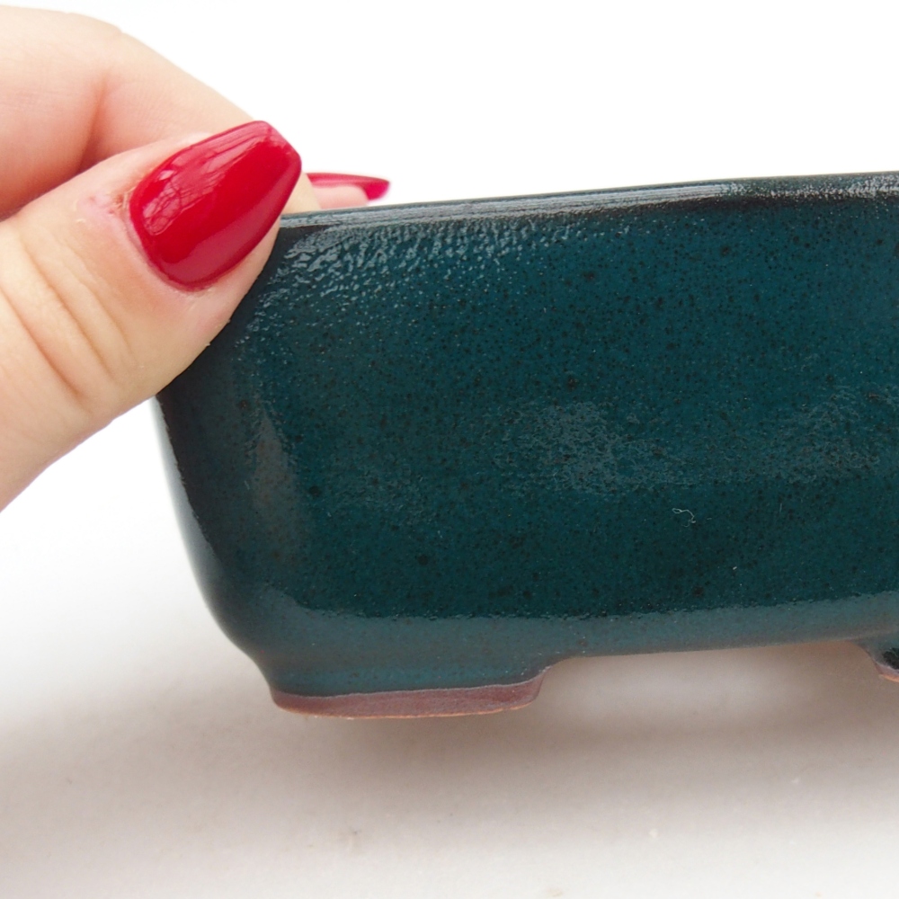 Bonsaischaal van keramiek 26 x 26 x 8 cm, kleur rood