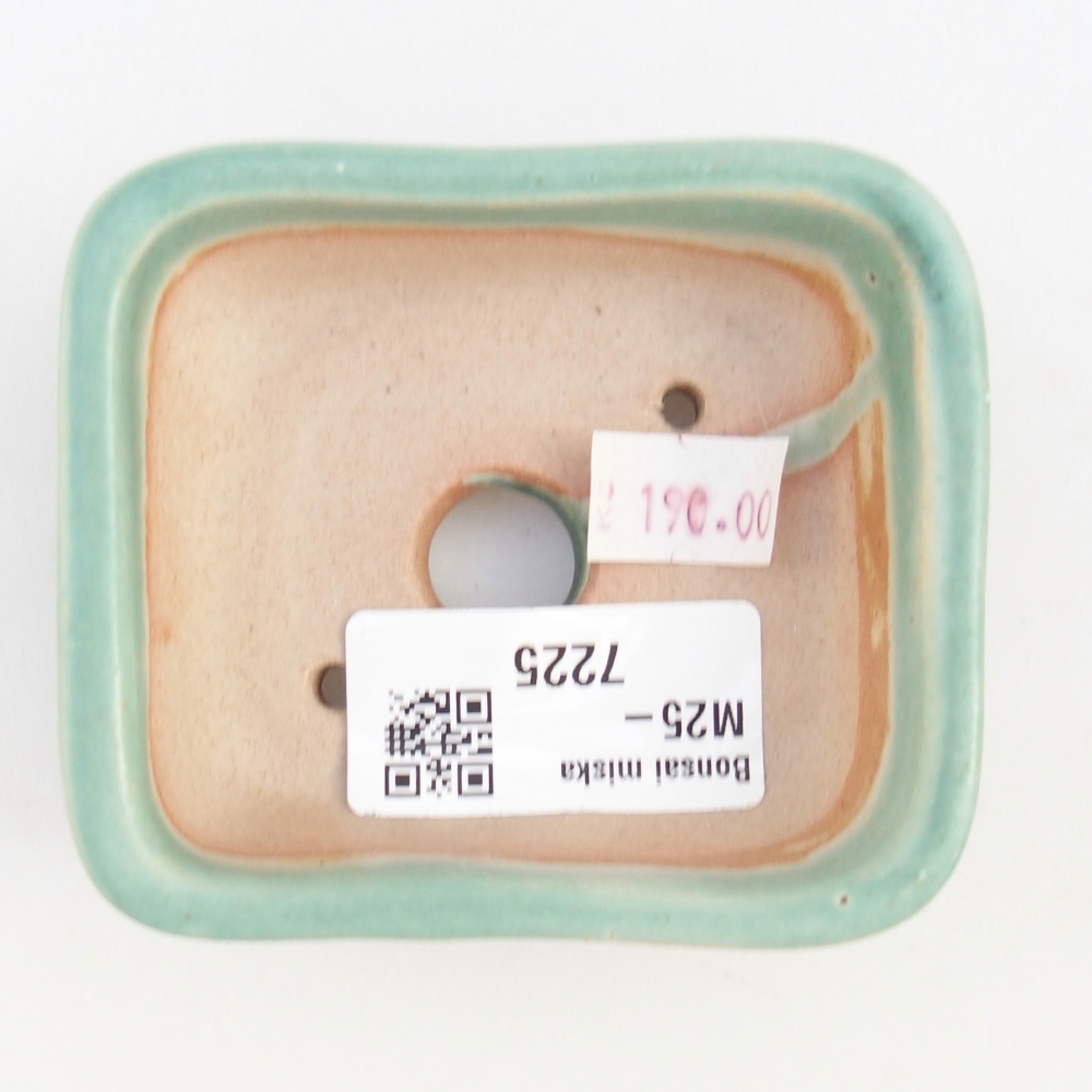 Bonsaischaal van keramiek 26 x 26 x 8 cm, kleur rood