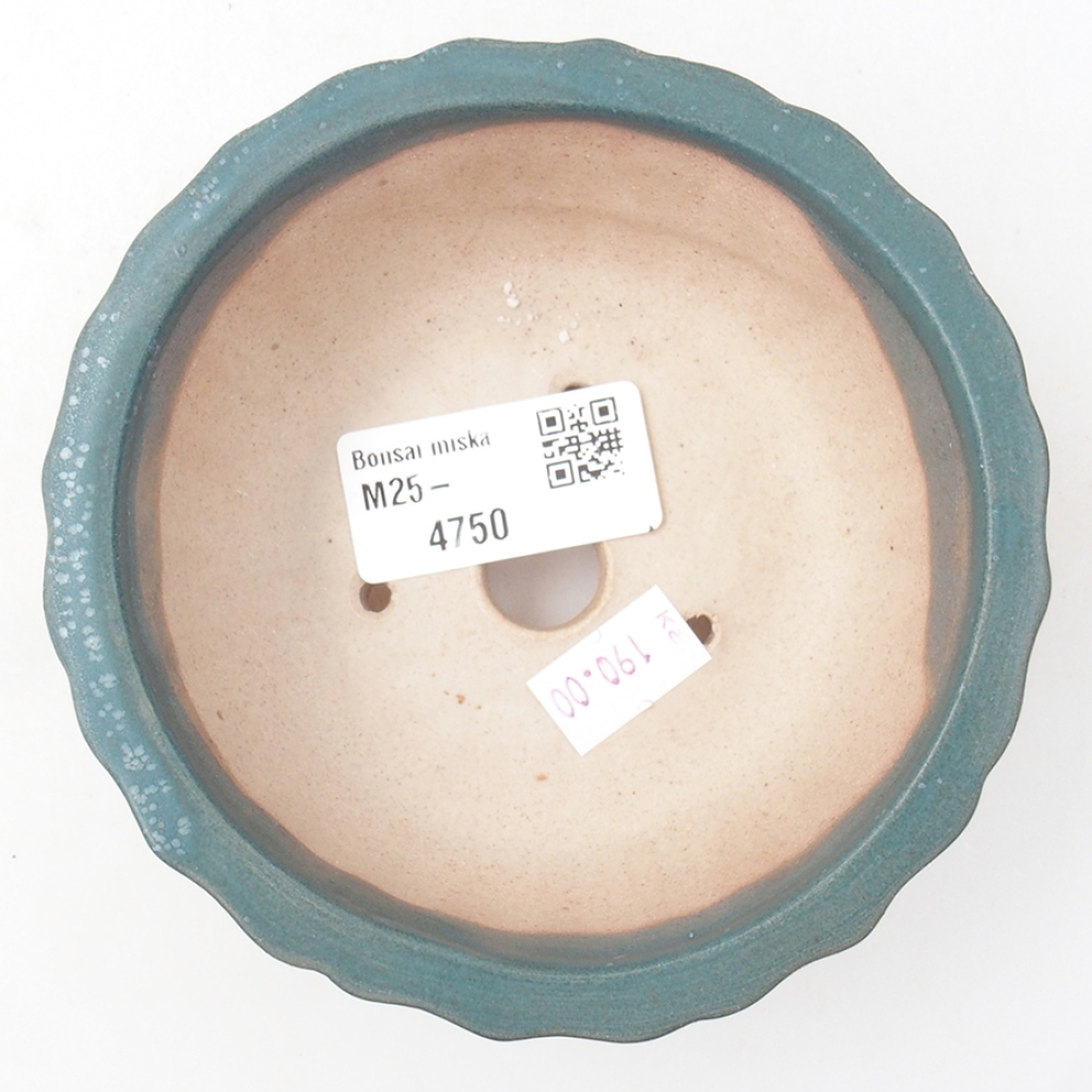 Bonsaischaal van keramiek 11 x 11 x 5 cm, kleur blauw