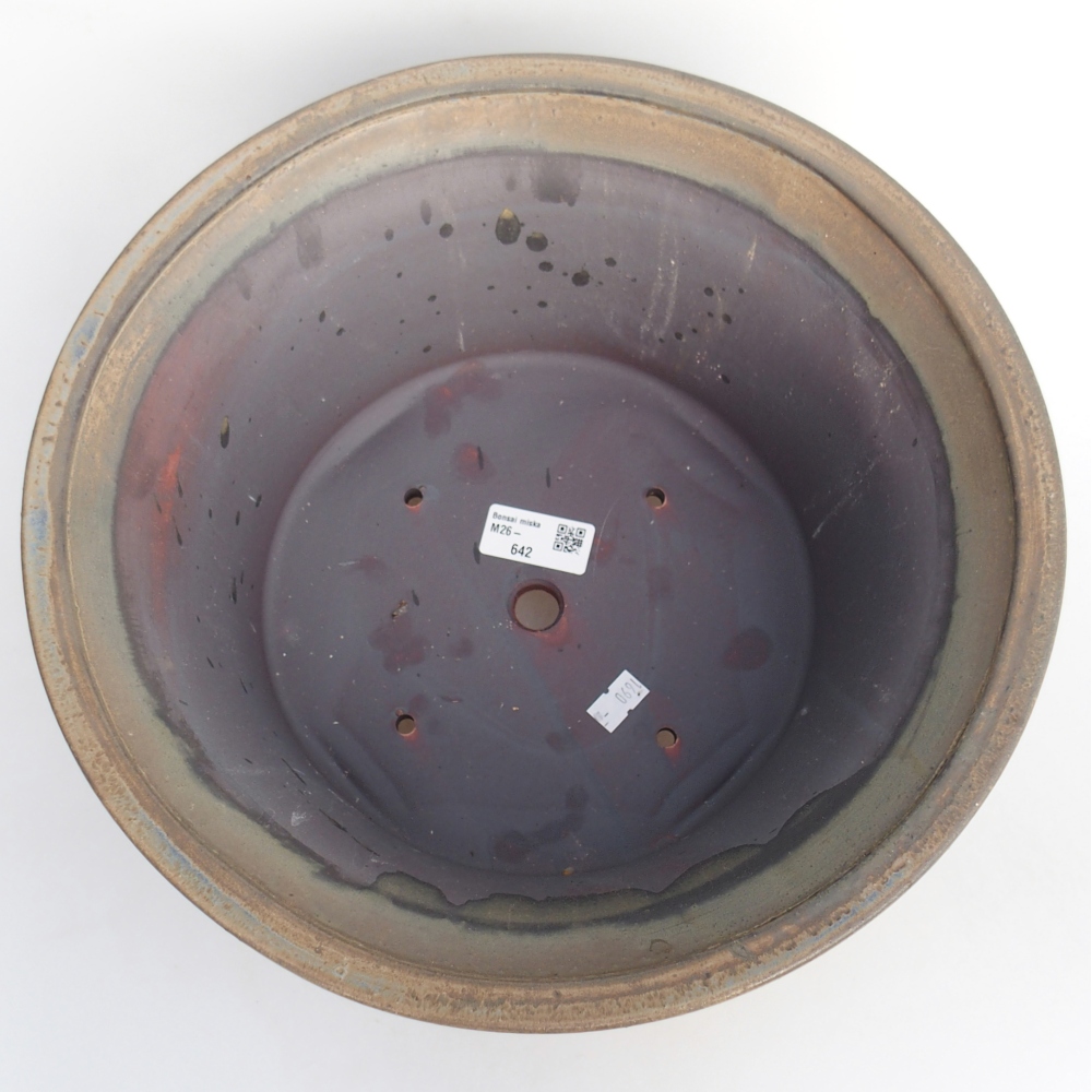 Bonsaischaal van keramiek 31,5 x 31,5 x 14 cm, bruin