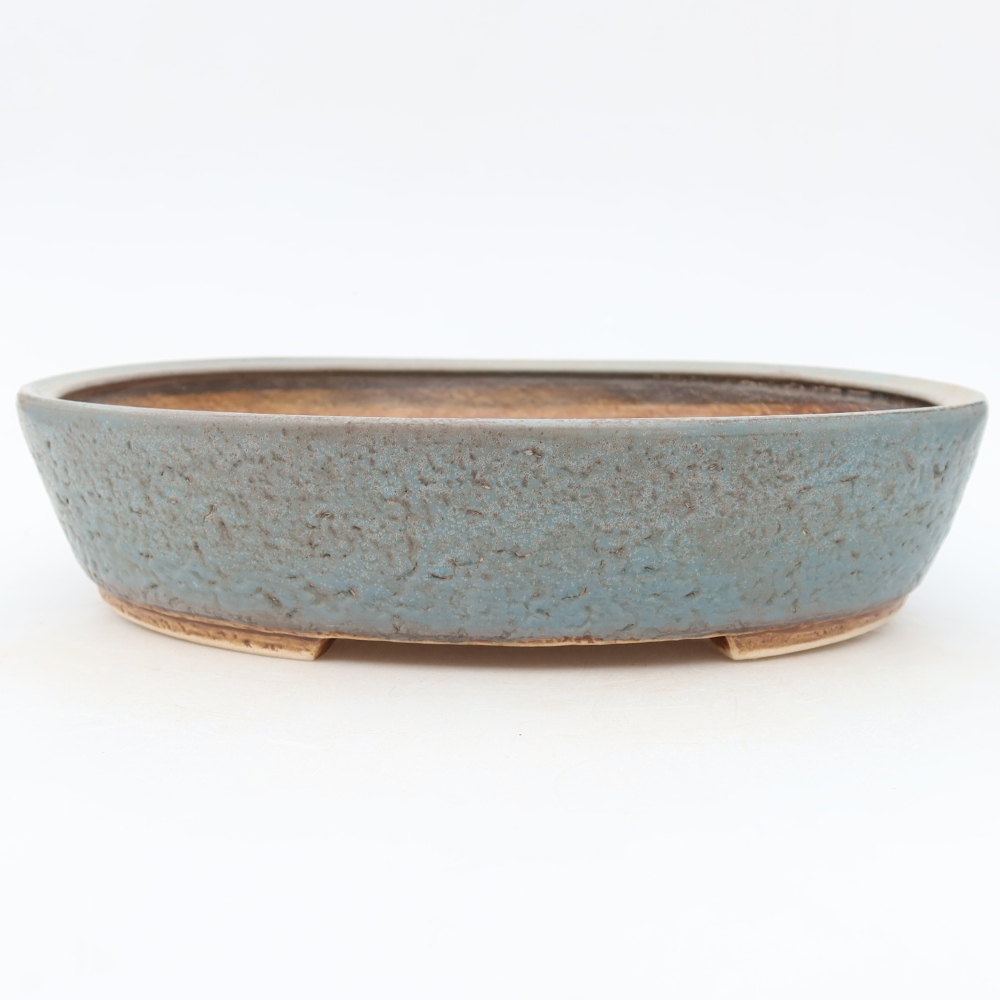 Keramische bonsaischaal 27 x 24 x 5,5 cm, kleur: blauw