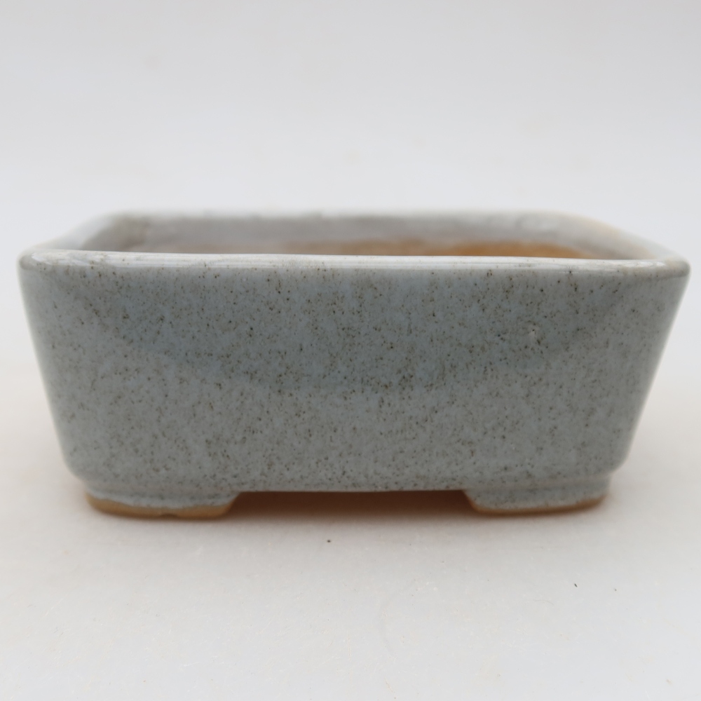 Bonsaischaal van keramiek 10,5 x 8,5 x 4 cm, grijs