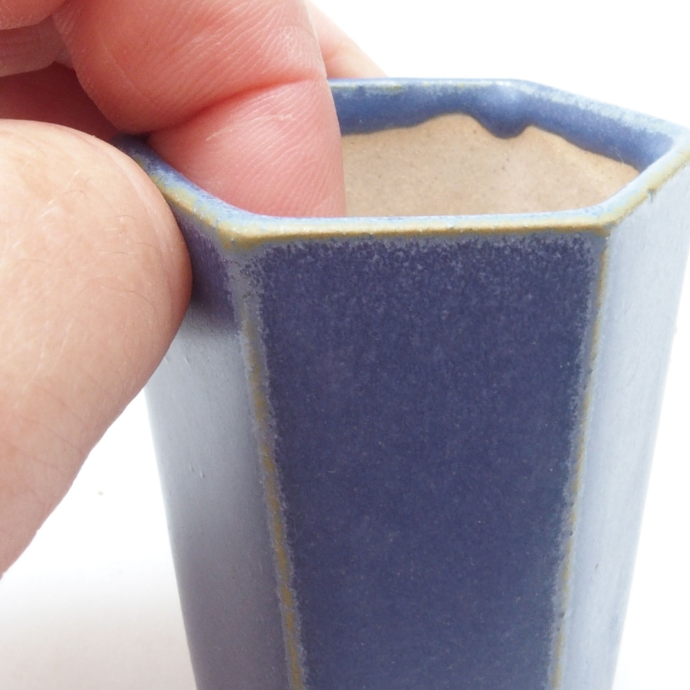 Mini bonsaischaal 4,5 x 4,5 x 6,5 cm, kleur blauw