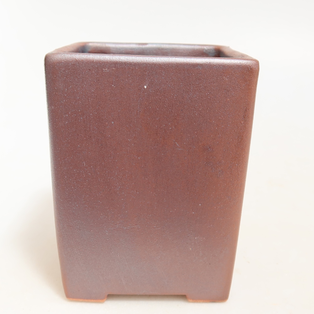 Keramische bonsaipot 8 x 8 x 10 cm, metaalachtige kleur