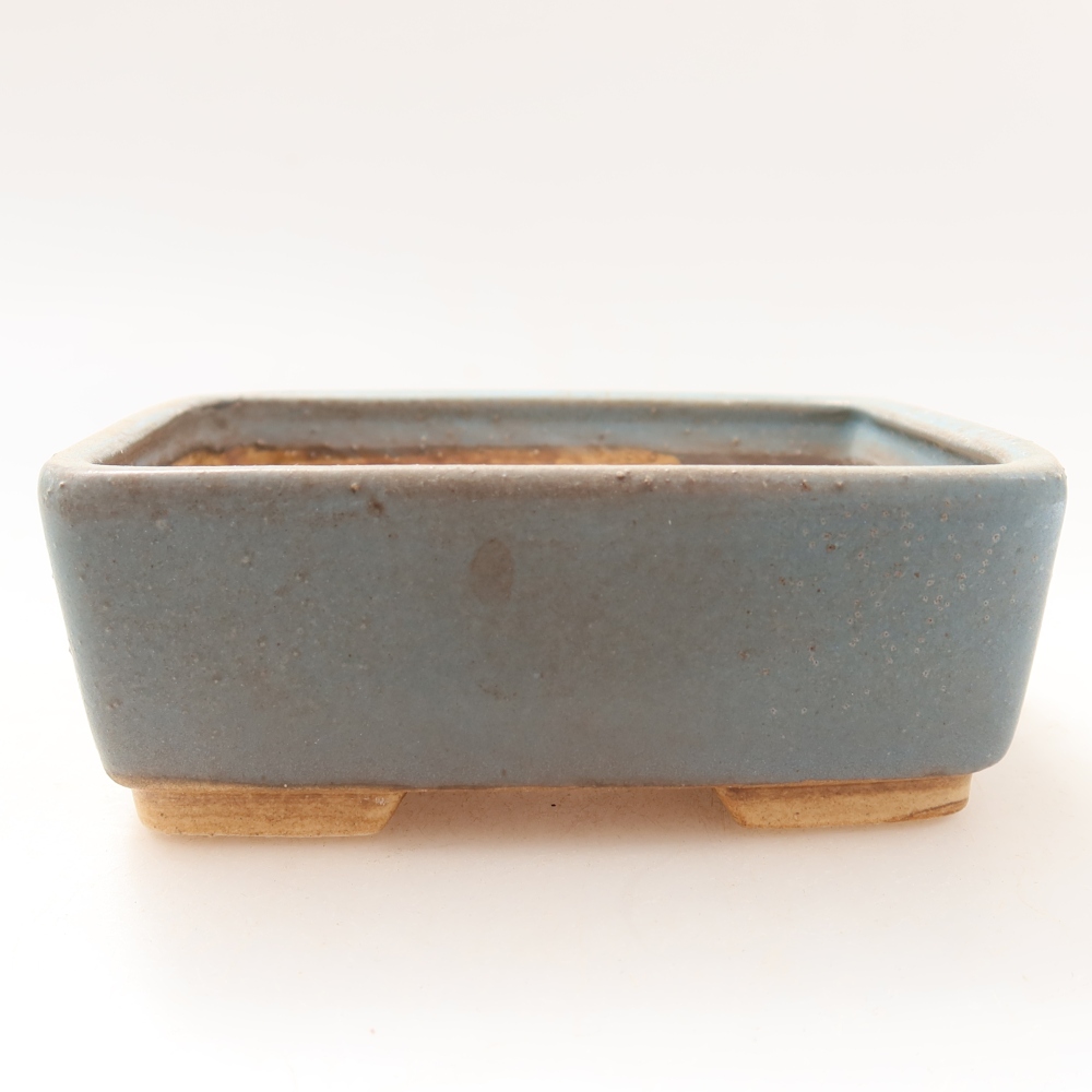 Keramische bonsaischaal 10 x 8 x 3,5 cm, kleur: blauw