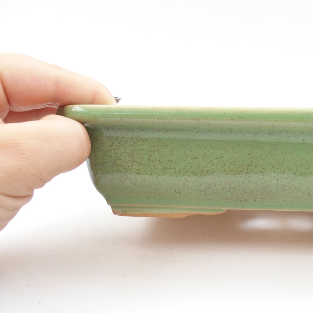 Bonsaischaal van keramiek 22 x 17 x 5 cm, groen