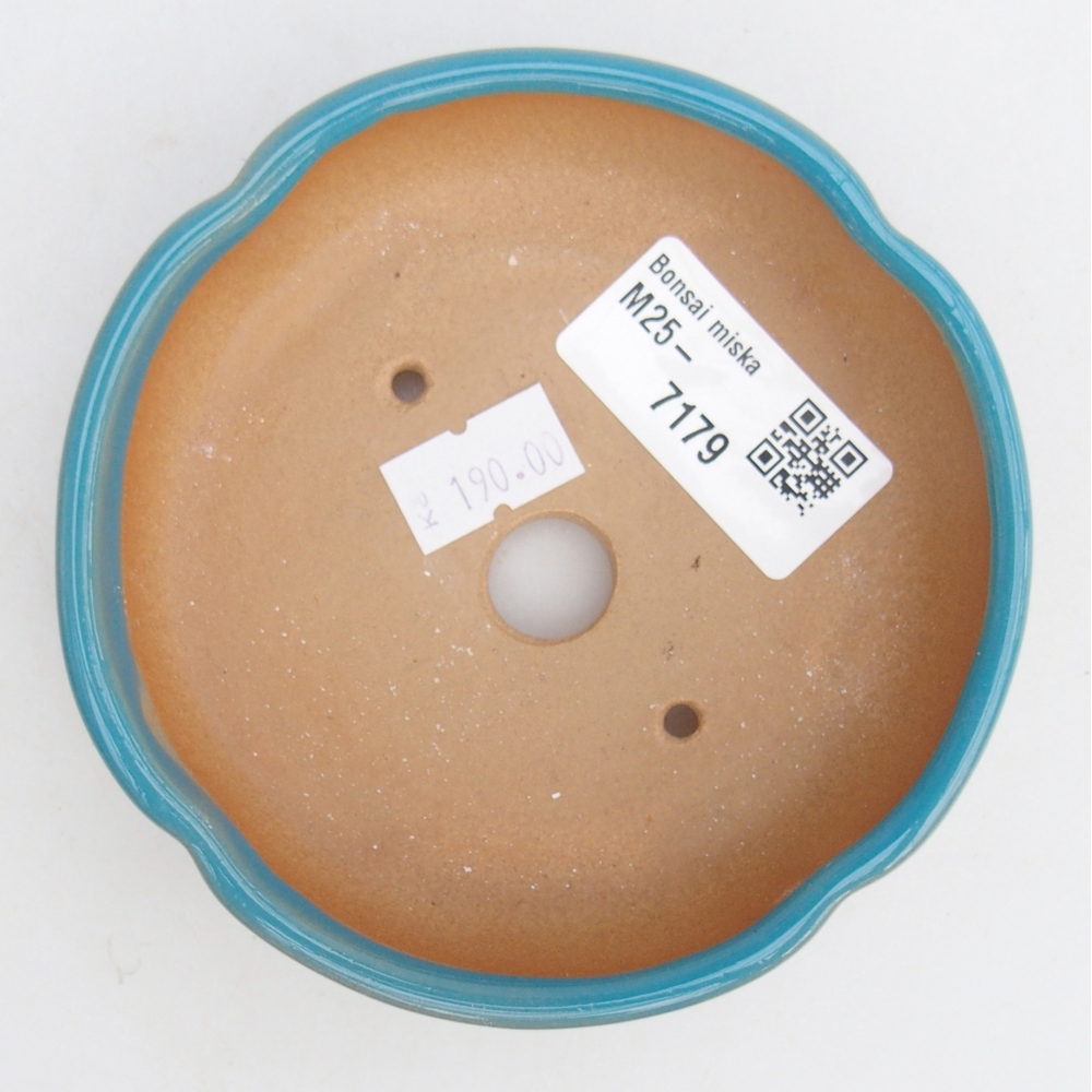 Bonsaischaal van keramiek 26 x 26 x 8 cm, kleur rood