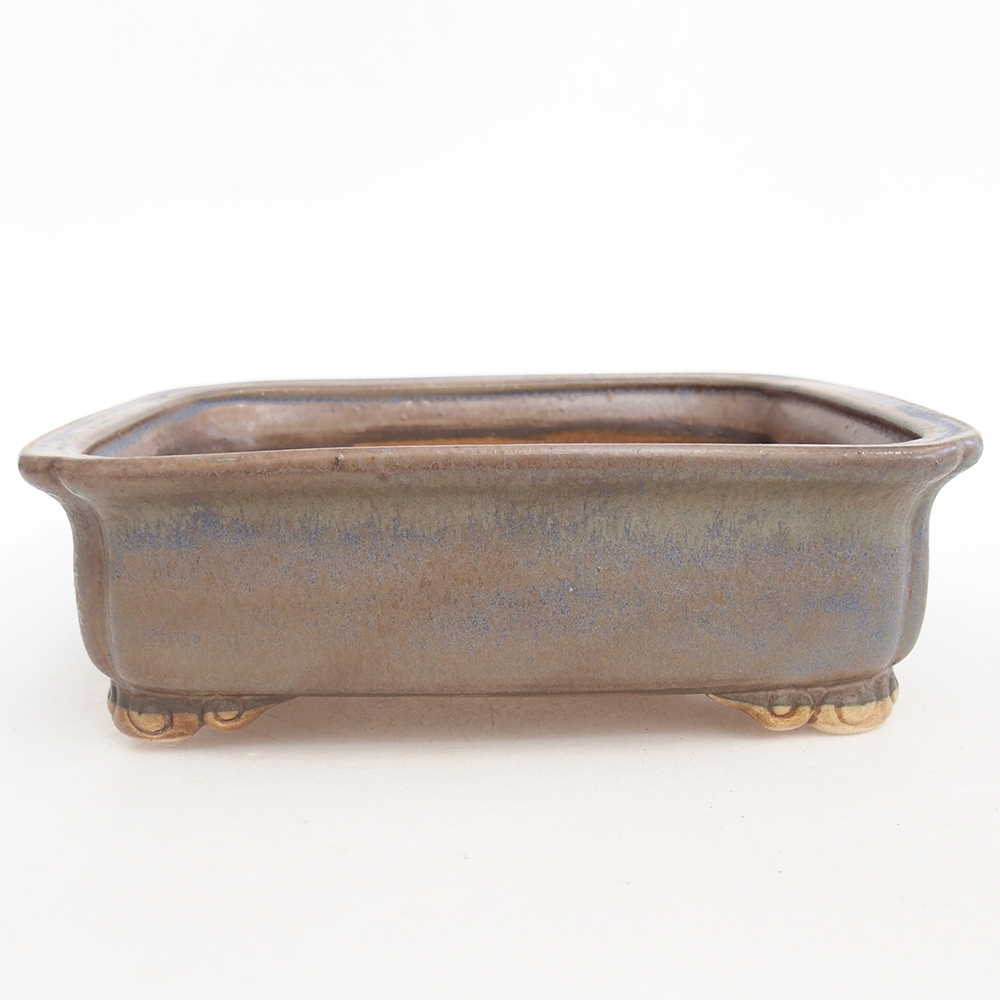 Bonsaischaal van keramiek 20 x 17 x 6 cm, kleur blauw