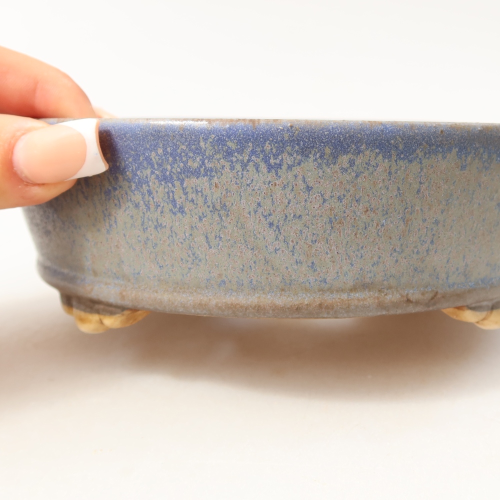 Keramische bonsaipot 15,5 x 15,5 x 5 cm, kleur: blauw