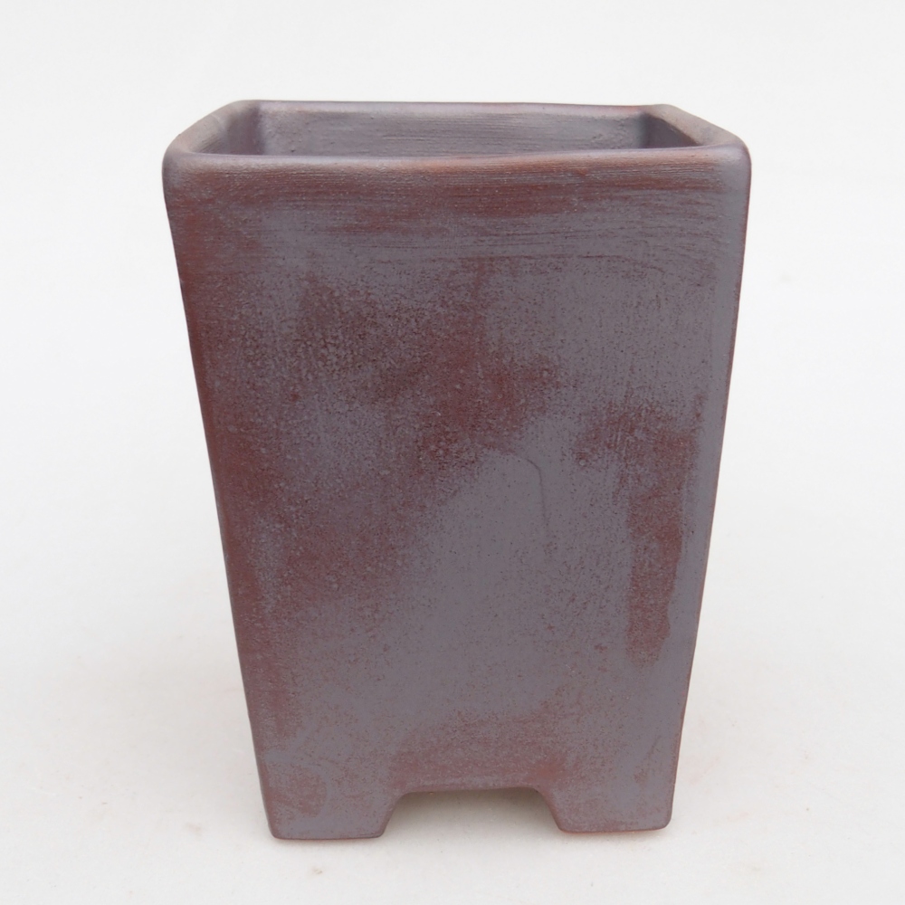 Bonsaischaal van keramiek 9 x 9 x 12,5 cm, metaalkleur