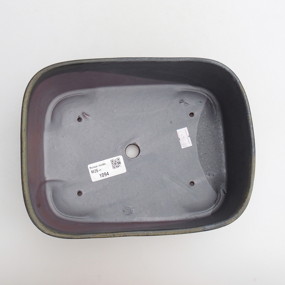 Bonsaischaal van keramiek 23 x 18 x 7,5 cm, groen
