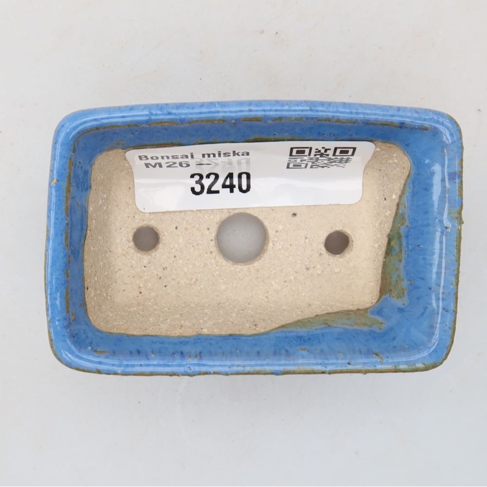 Bonsaischaaltje van keramiek 6,5 x 4 x 2,5 cm, kleur blauw