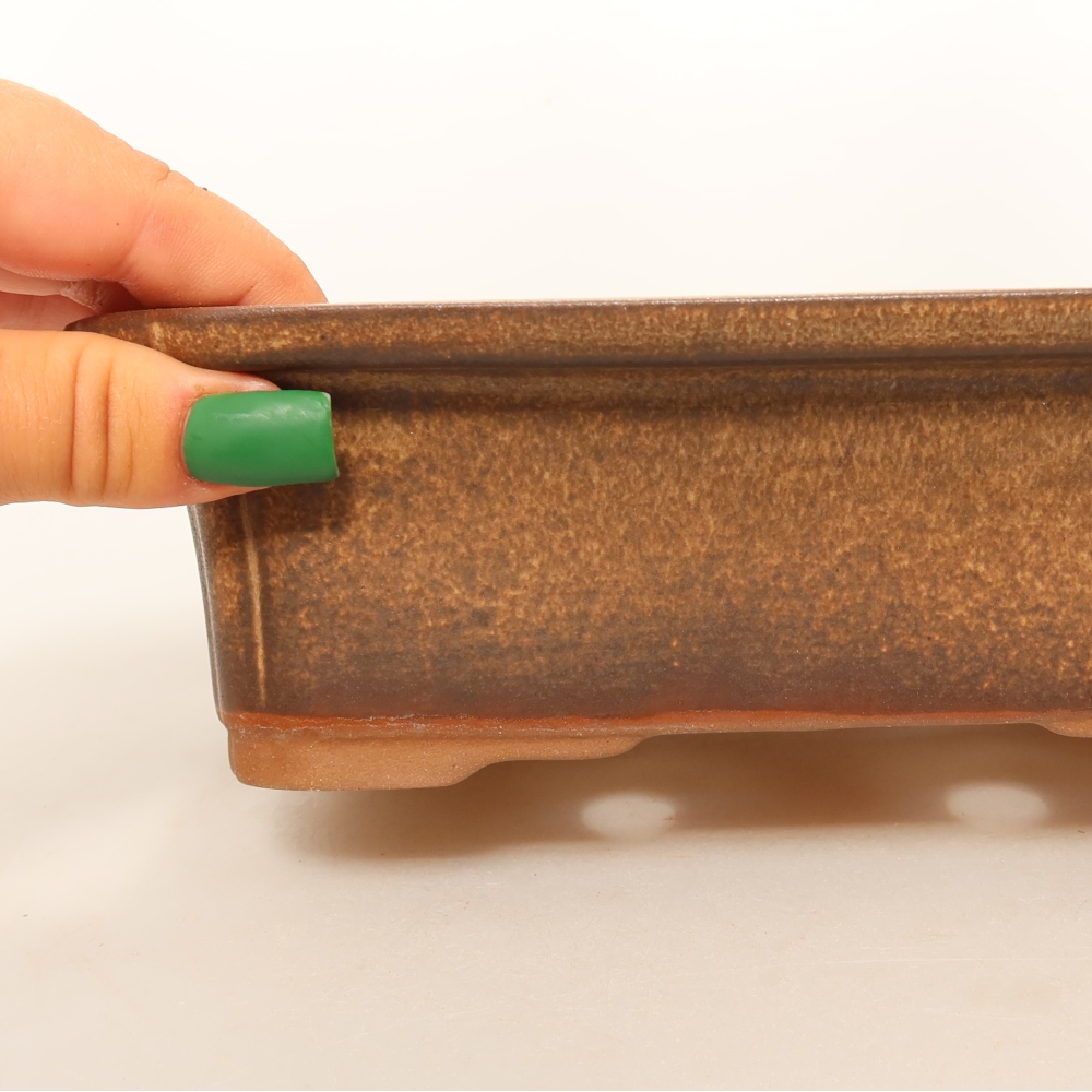 Keramische schaal  20 x 15,5 x 6 cm, kleur bruin