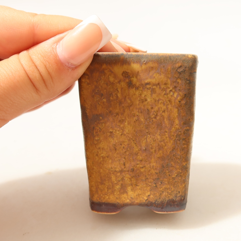 Bonsaischaal van keramiek 5 x 5 x 6,5 cm, bruin