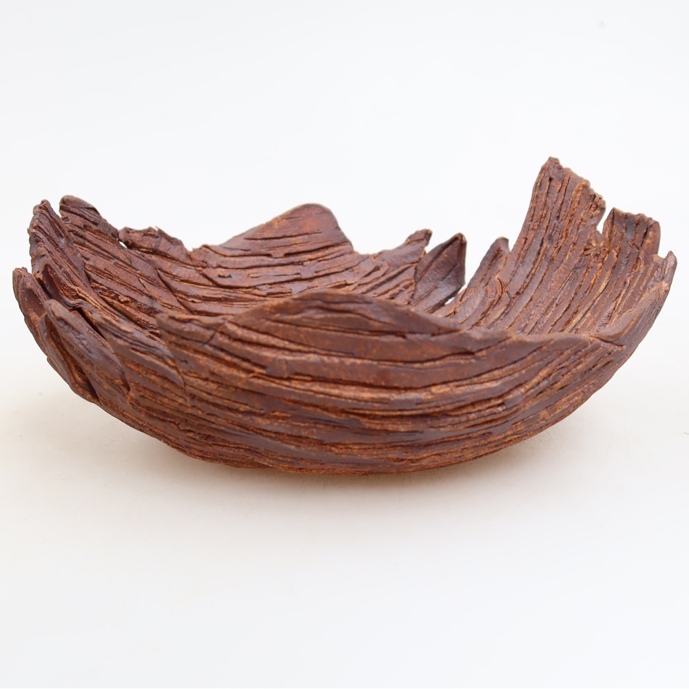 Keramische schaal  18 x 15 x 8 cm, kleur bruin