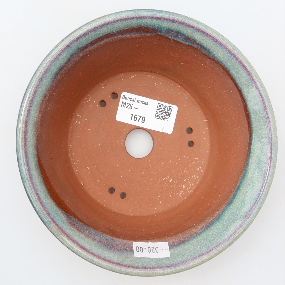 Keramische bonsaischaal 15,5 x 15,5 x 5,5 cm, kleur groen