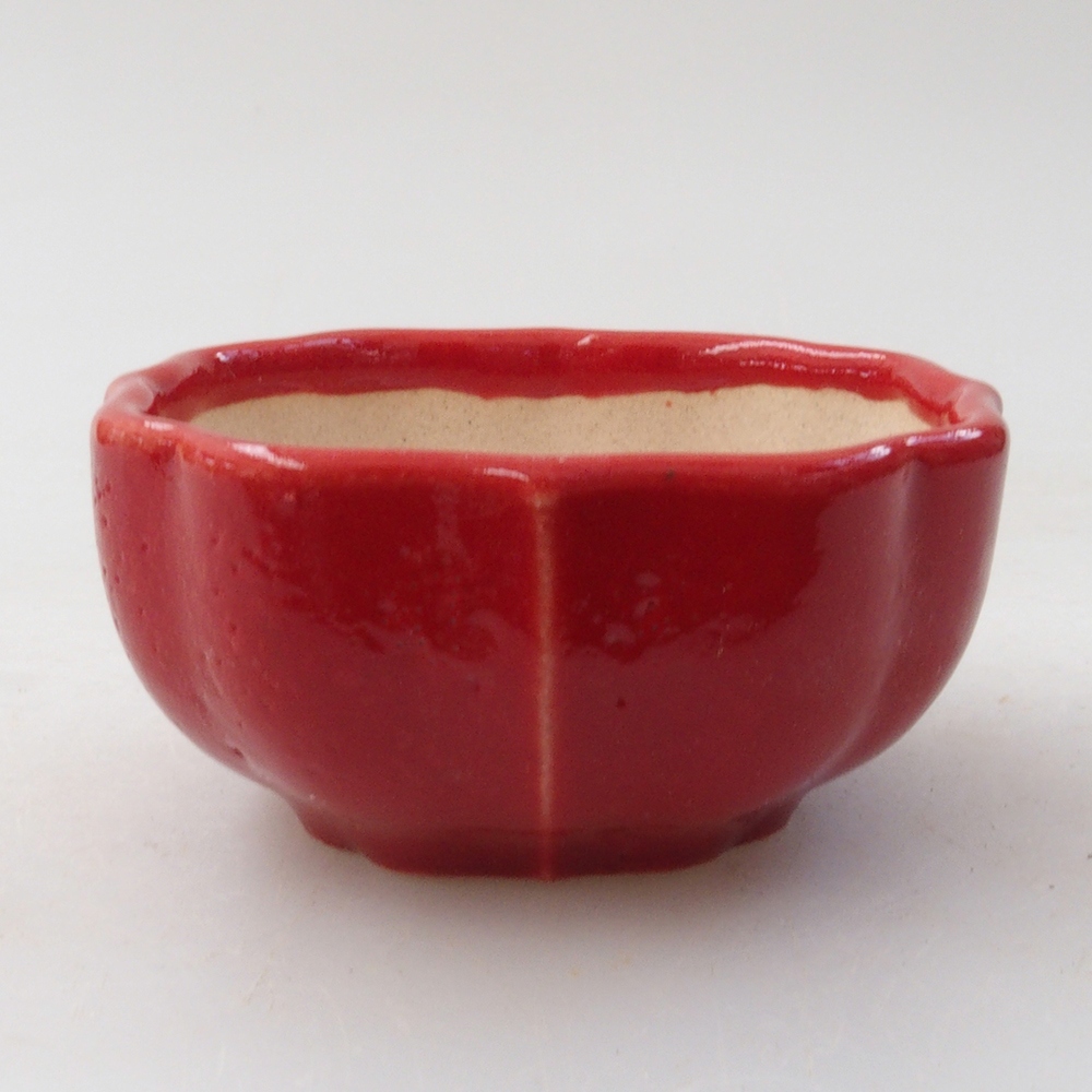Mini bonsaischaal 6 x 5,5 x 2,5 cm, kleur rood