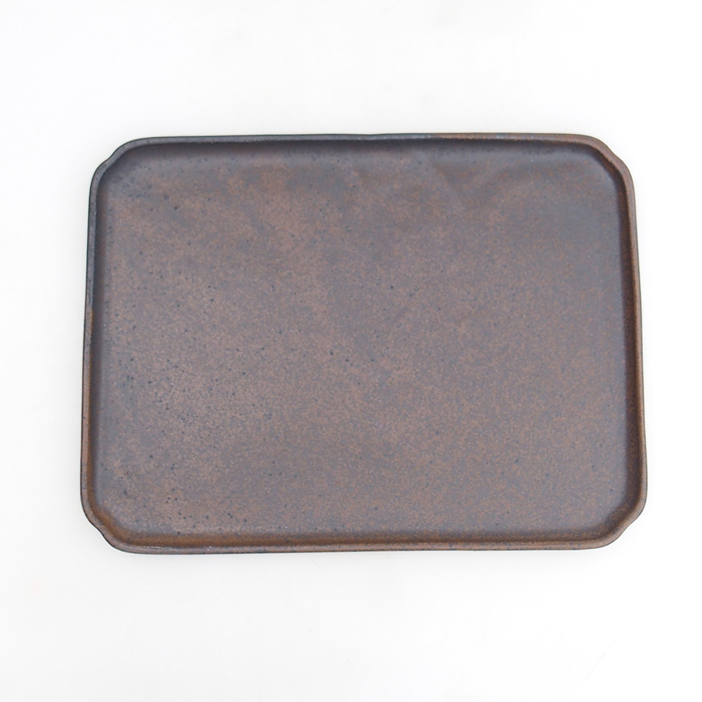 Keramische kom H07 - 28 x 19 x 1,5 cm - bruin