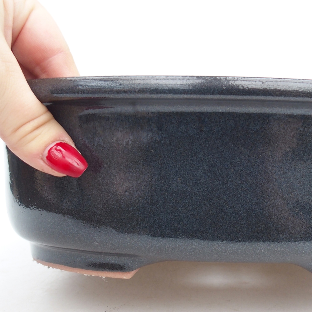 Bonsaischaal van keramiek 26 x 22 x 8 cm, grijs