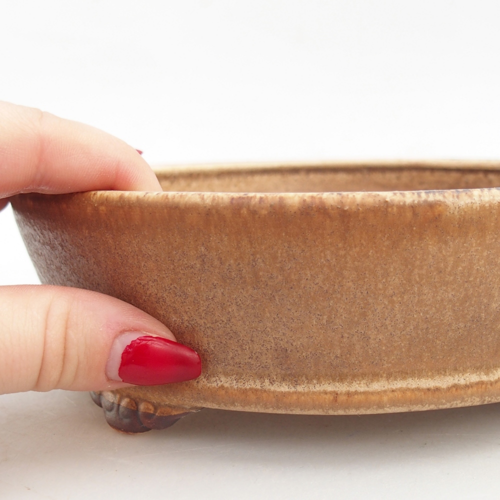 Bonsaischaal van keramiek 18 x 18 x 5 cm, roze