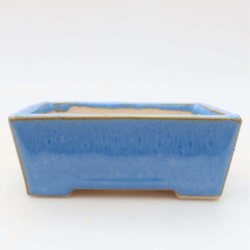 Keramische bonsaischaal 9 x 6,5 x 3,5 cm, kleur: blauw
