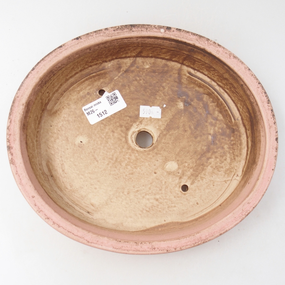 Bonsaischaal van keramiek 24 x 21 x 5 cm, roze