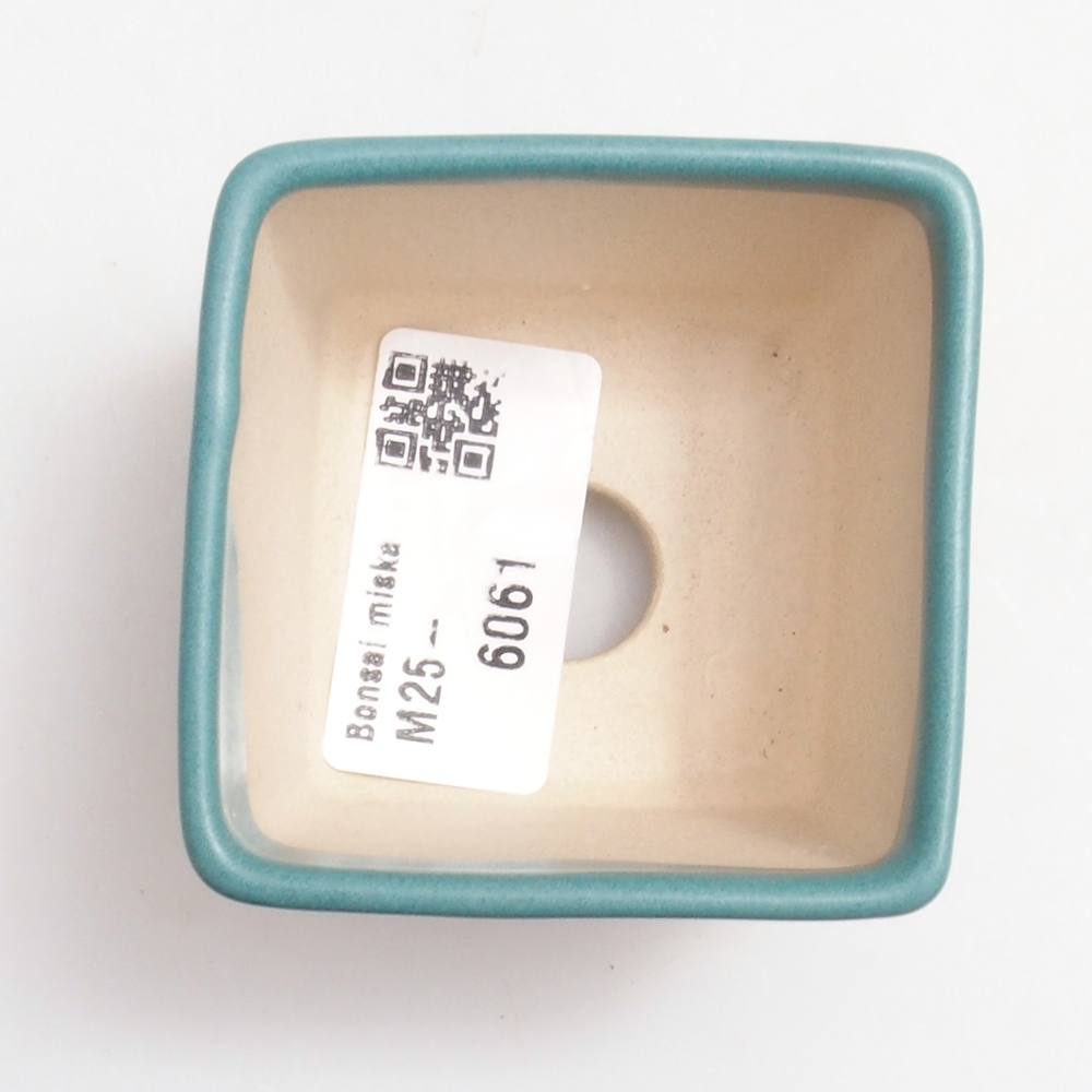 Bonsaischaal van keramiek 6,5 x 5,5 x 4 cm, kleur blauw