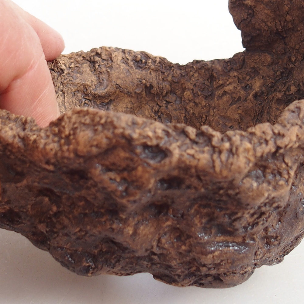 Keramisch Schelp 9,5 x 9 x 8,5 cm , kleur bruin