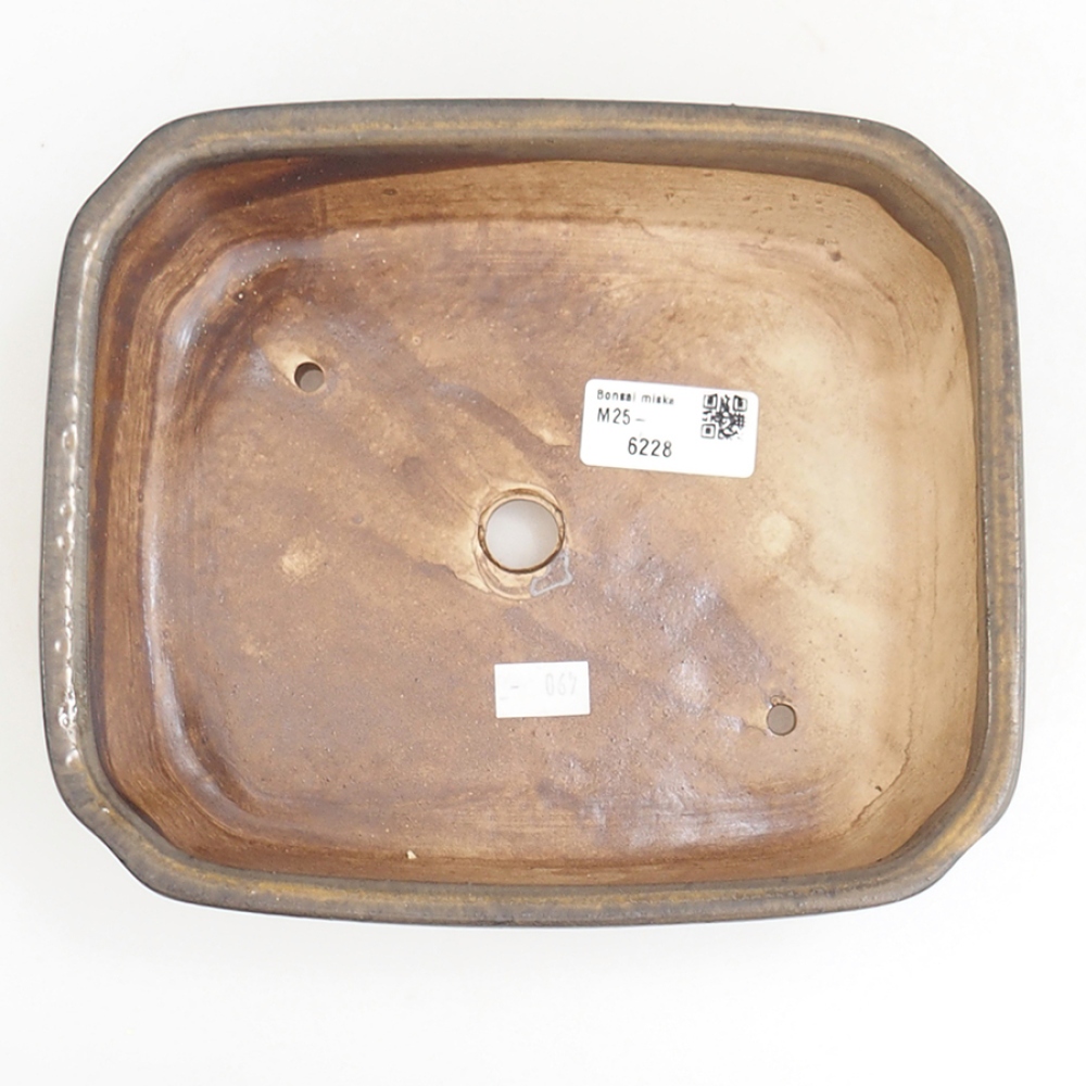 Bonsaischaal van keramiek 21 x 18 x 6 cm, bruin