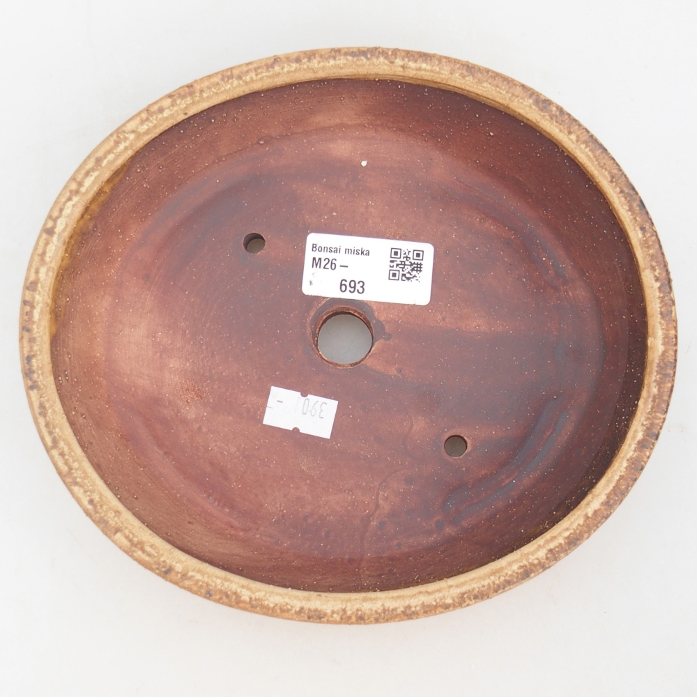 Bonsaischaal van keramiek 18,5 x 16,5 x 4,5 cm, roze