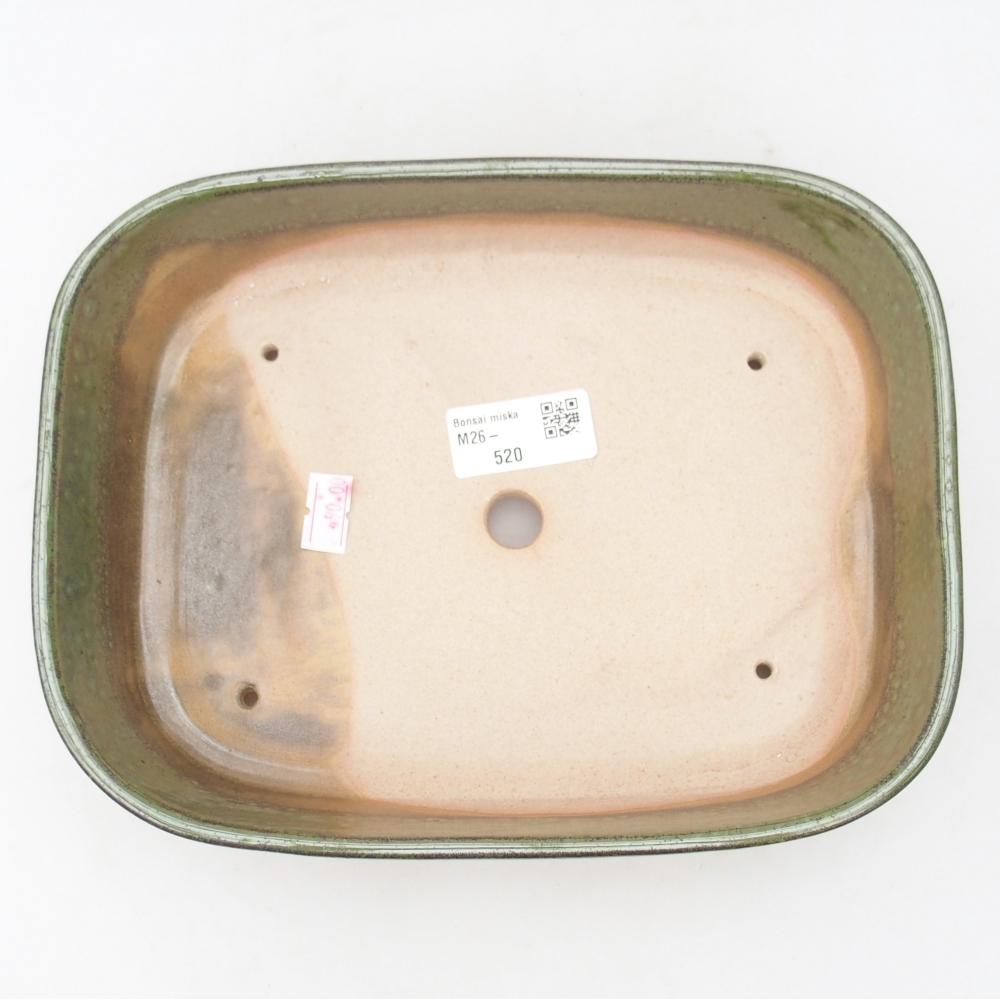 Bonsaischaal van keramiek 22,5 x 17 x 6 cm, groen
