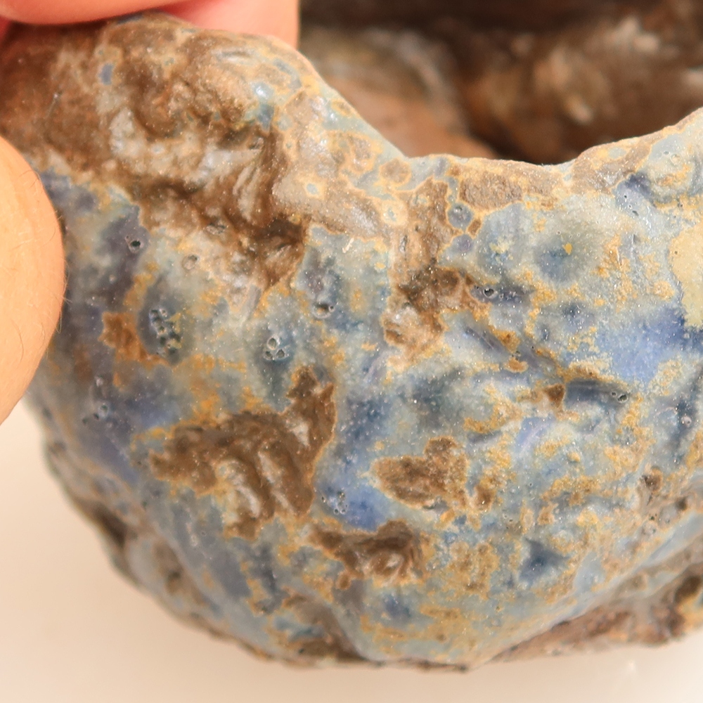 Keramische schaal  6 x 5 x 5 cm, kleur: blauw