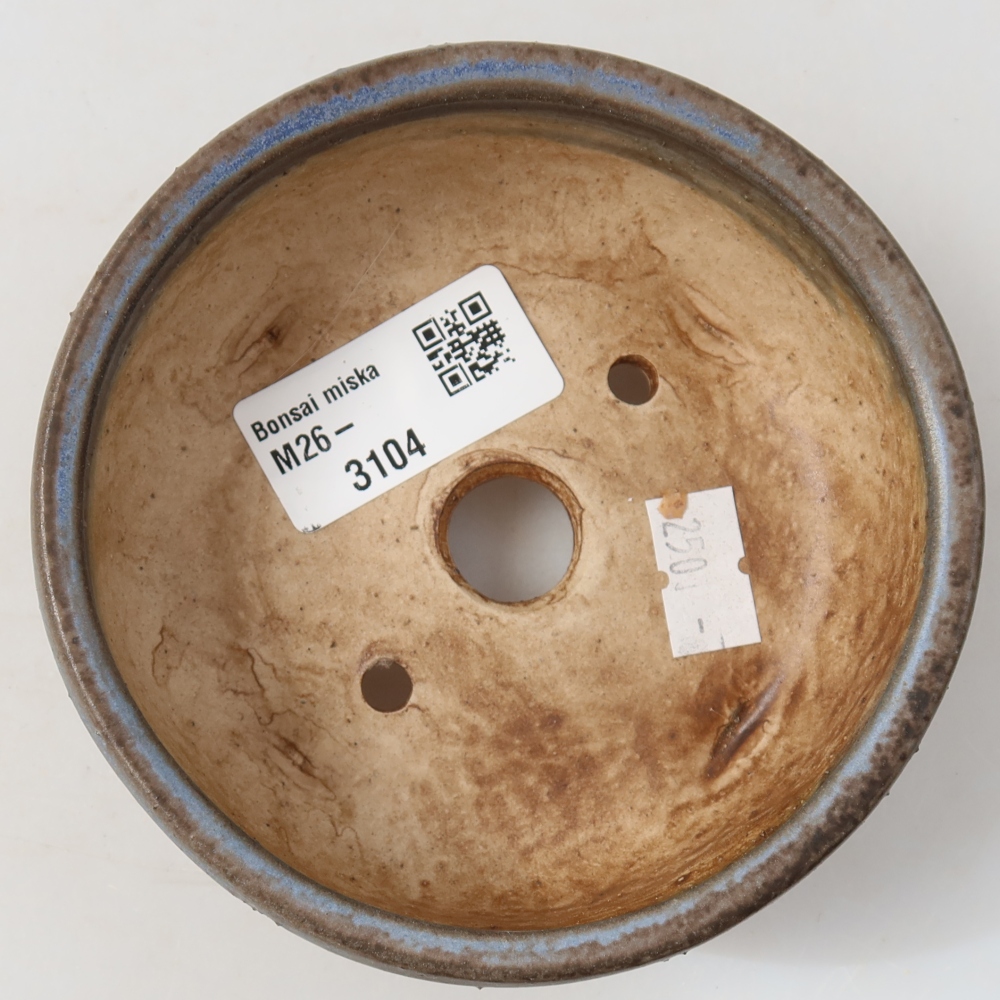 Keramische bonsaischaal 10,5 x 10,5 x 4 cm, kleur: blauw