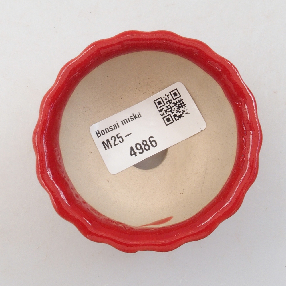 Mini bonsaischaal 7 x 7 x 3,5 cm, kleur rood