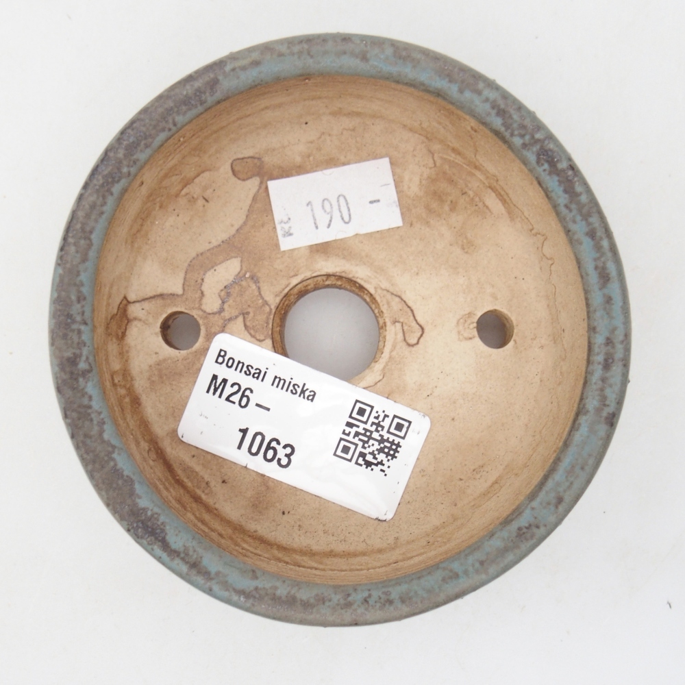 Bonsaischaal van keramiek 9 x 9 x 3,5 cm, kleur blauw