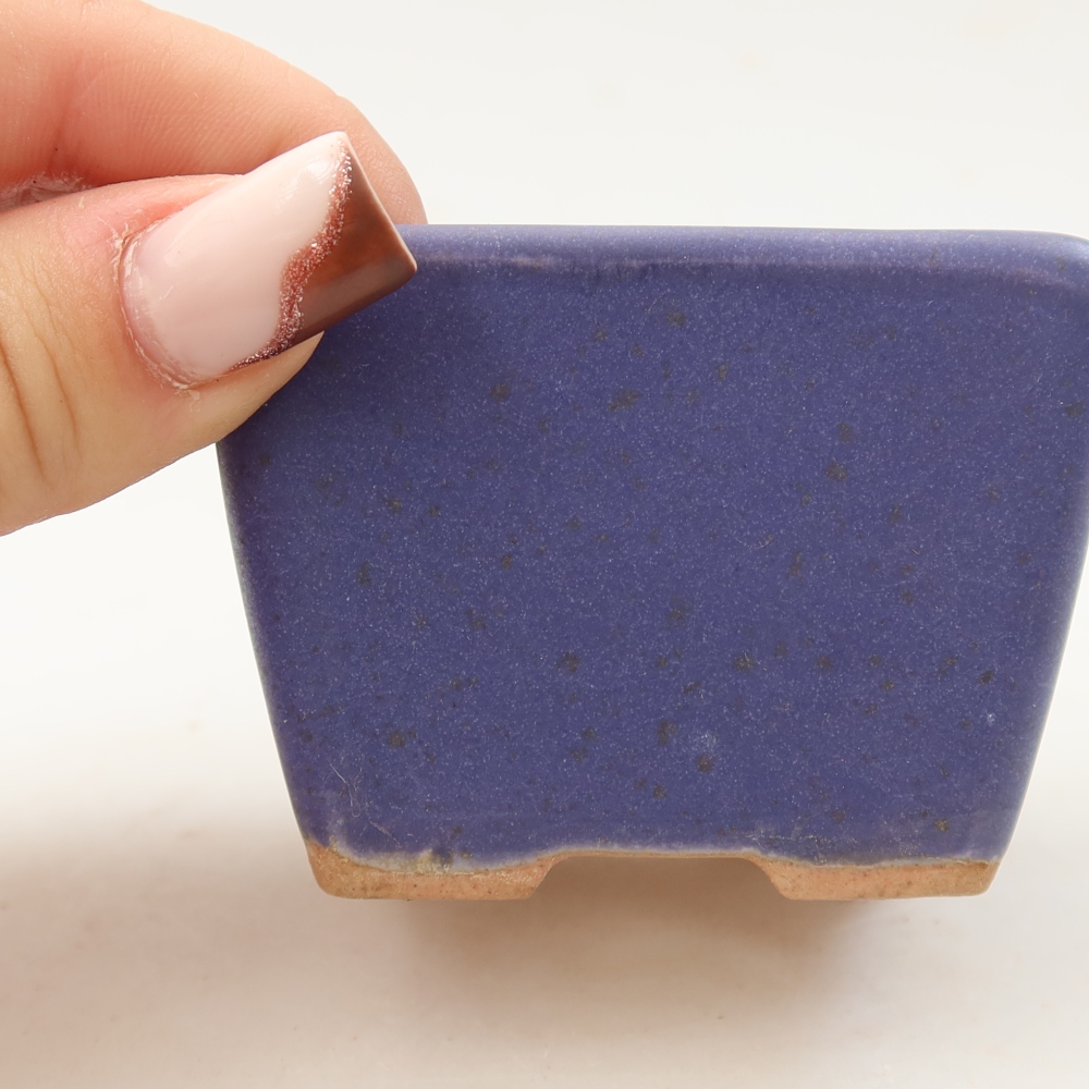 Bonsaischaal van keramiek 6,5 x 6,5 x 5 cm, kleur paars