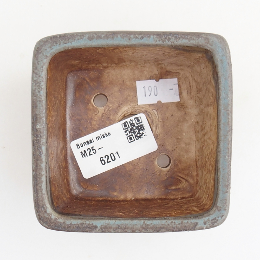 Bonsaischaal van keramiek 8 x 8 x 5,5 cm, kleur blauw