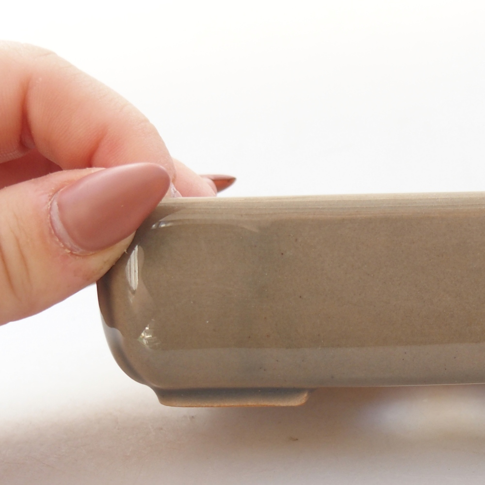 Bonsaischaal van keramiek 26 x 26 x 8 cm, kleur rood