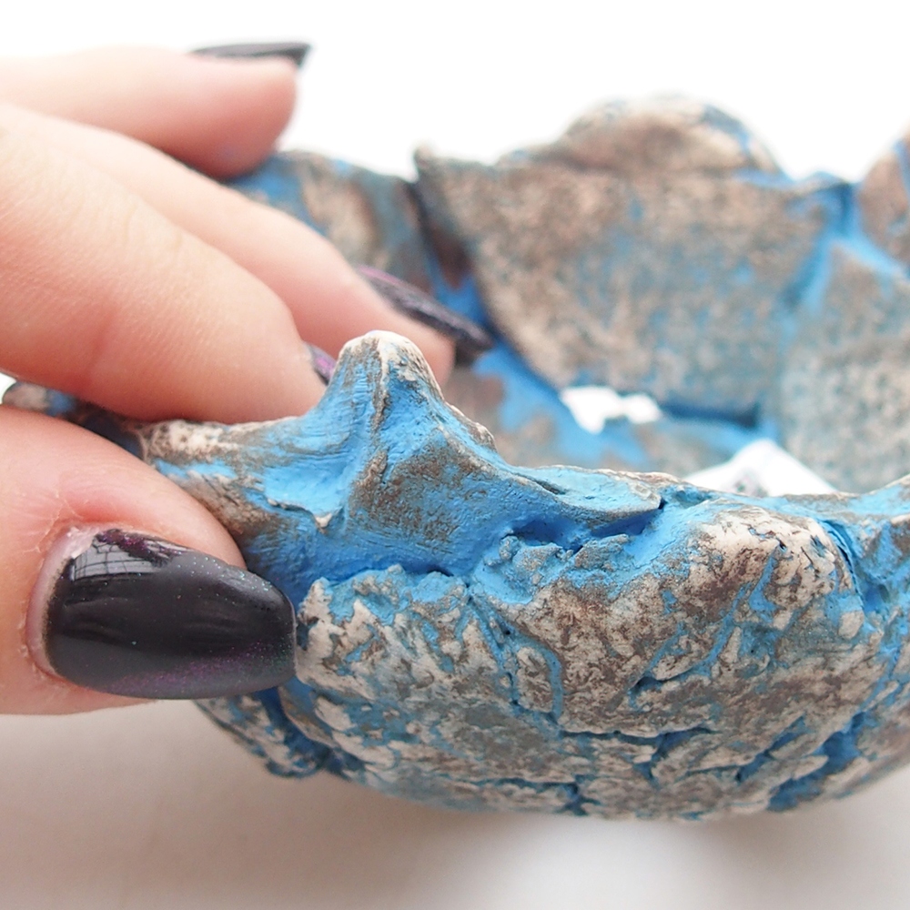 Keramische schelp 9 x 9 x 6 cm , kleur blauw