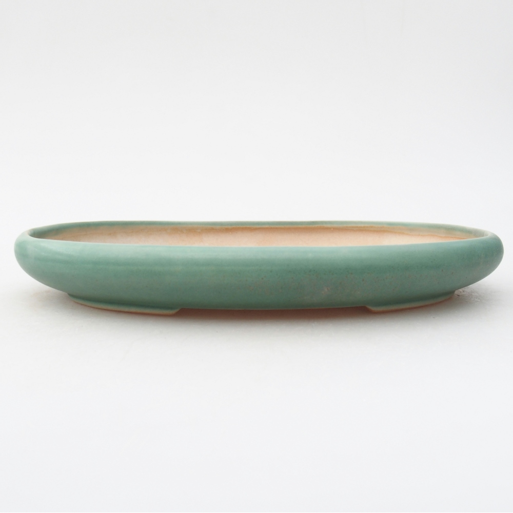 Bonsaischaal van keramiek 22,5 x 16,5 x 3 cm, groen