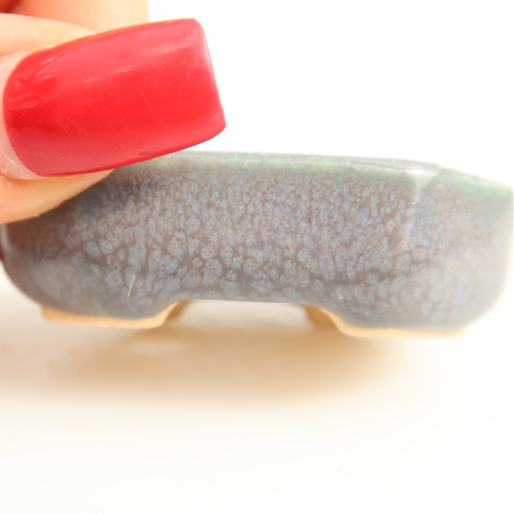 Keramische bonsaipot 5,5 x 4,5 x 2 cm, kleur grijs